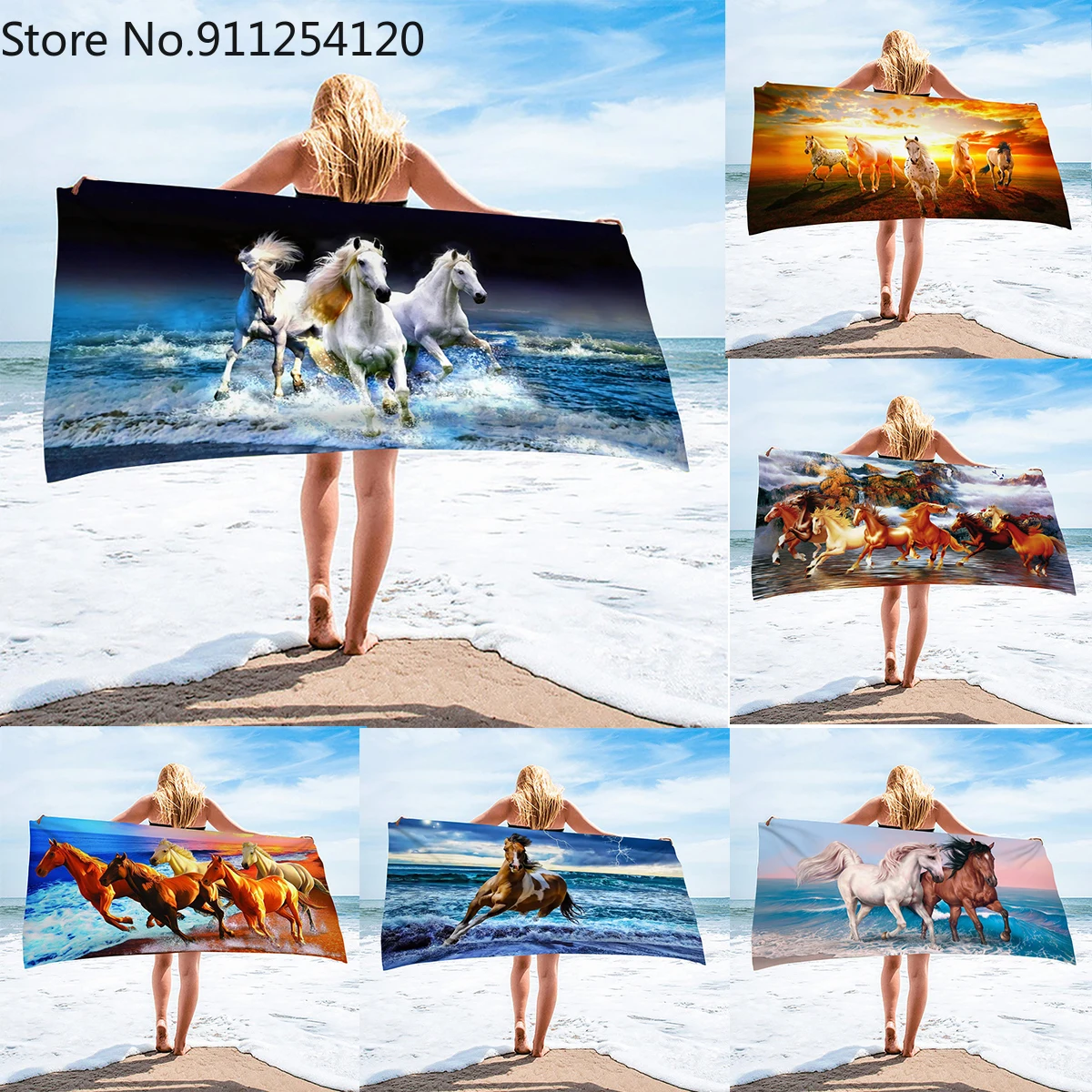 Crazy Running пляжное полотенце с рисунком лошади инновационная печать Солнцезащитная