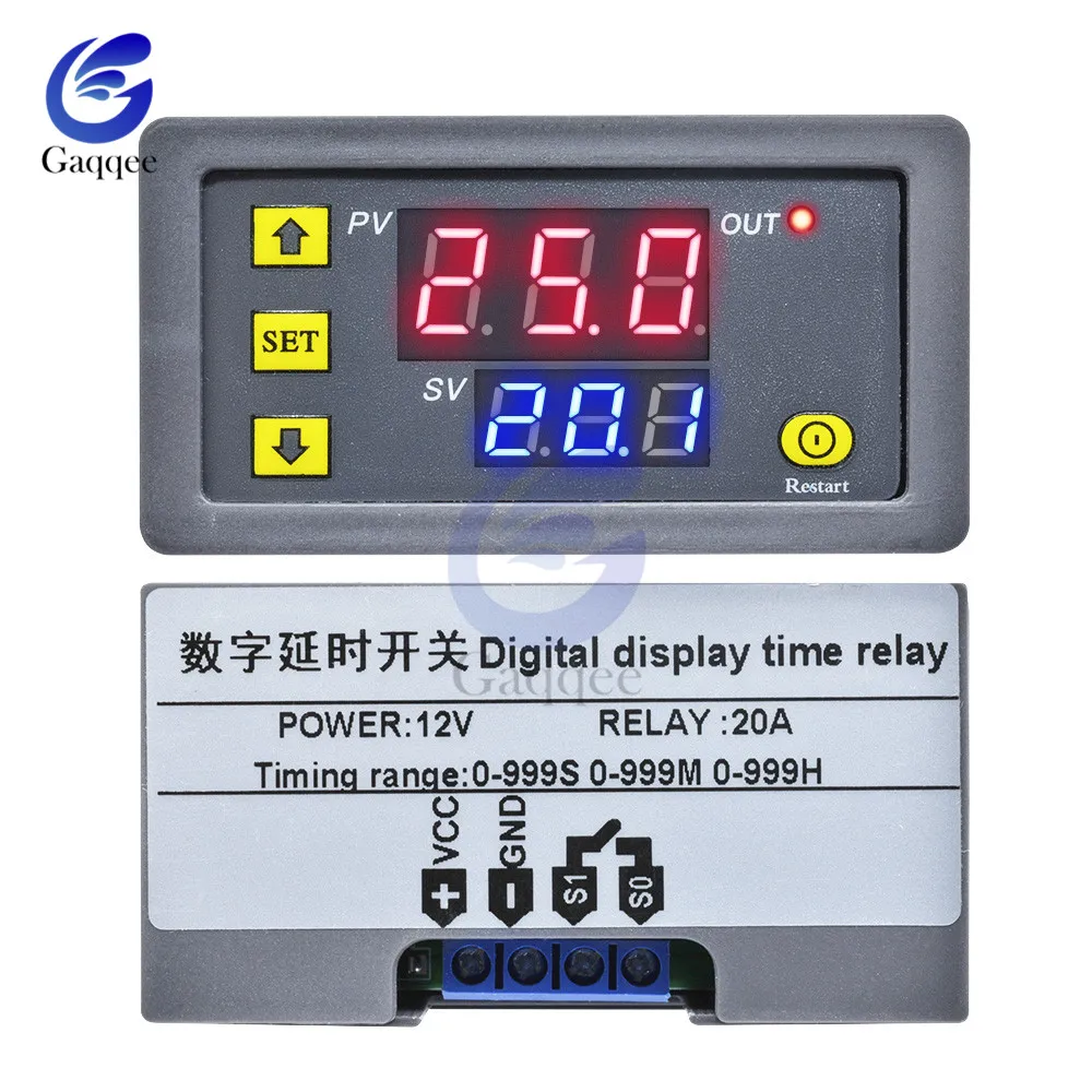 DC 12V цифровой Цикл флейта Модуль платы с двойным временем красный/синий