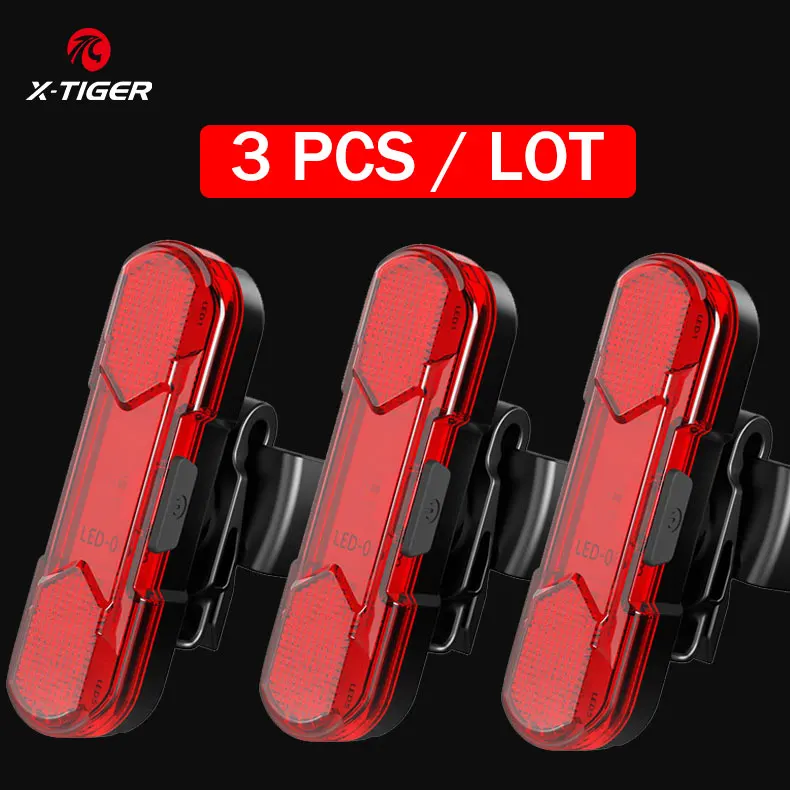 

X-TIGER Bike Taillight Accessories Waterproof MTB Bicycle Light Rear USB Rechargeable LED Flashlight Warning Cycling Tail Lamp