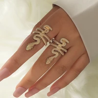 new gothic wind golden animal eye snake ring ladies exaggerated leisure party travel popular snake ring set 2
