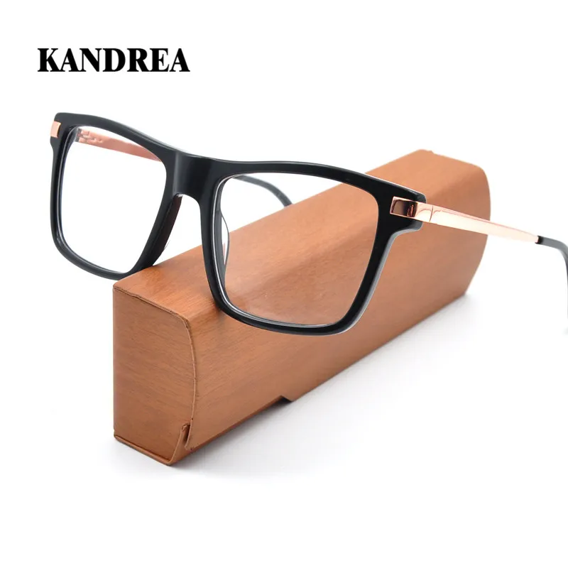 

KANDREA Classic New Rectangular Design Clear Lens Glasses Men Women Optical Myopia Eyeglasses Vintage Female Acetate Goggle