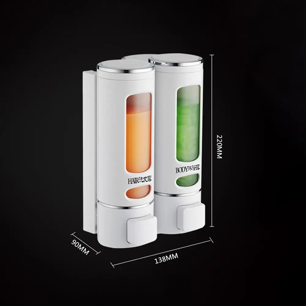 

Dual Head Soap Dispenser Wall Mount Washing Lotion Soap Shampoo Hand Sanitizer Dispenser Bathroom accessories dispenser Sapone