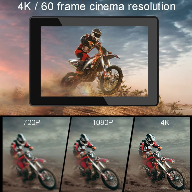 Дешево Экшн-камера Ultra HD 4K, ЖК-дисплей 2,0 дюйма, 30 м, водонепроницаемая Спортивная камера на шлем с креплениями и аксессуарами для подводной съемки