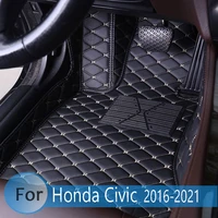 car floor mats for honda civic 10th sedan 2021 2020 2019 2018 2017 2016 auto interior accessories leather rugs dash waterproof
