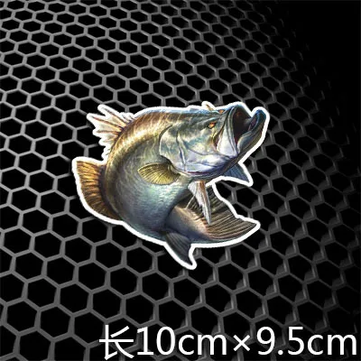 H8087 100x95mm Белая приманка на окуня Weever Bass, наклейки для автомобиля, наклейки для рыбалки, авто, оконный хвост, рыбный бак, автомобильный стиль, 3 м - Название цвета: H8087 100x95mm