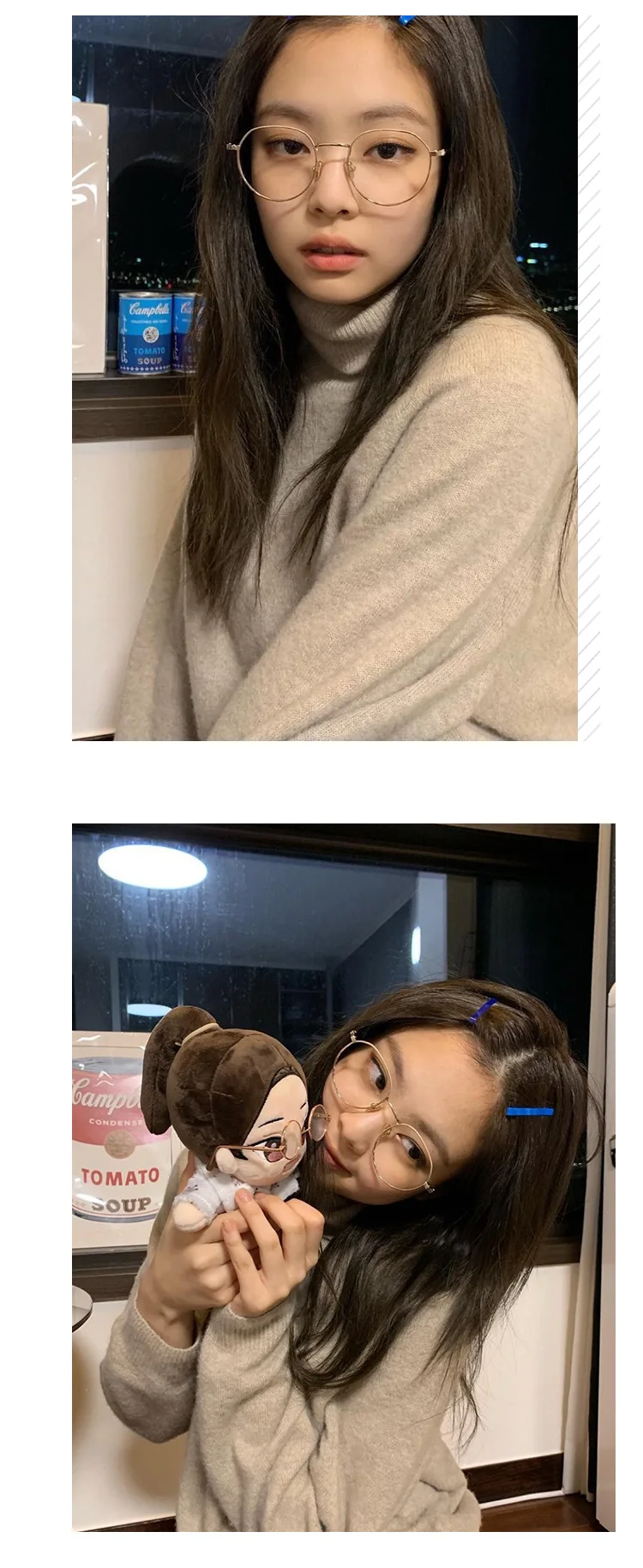 Kpop Blackpink Jennie same корейские Серые вязаные толстовки с высоким воротником женская уличная Толстовка Harajuku Осенняя теплая одежда