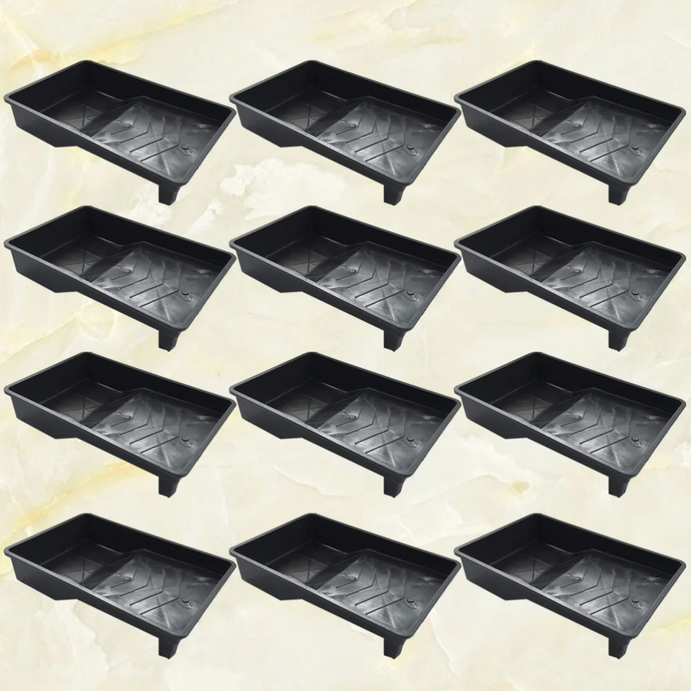 

4Pcs 7Inches Prrofessional Universal Paint Tool Brush Tray Thickened Black Tray (Black)