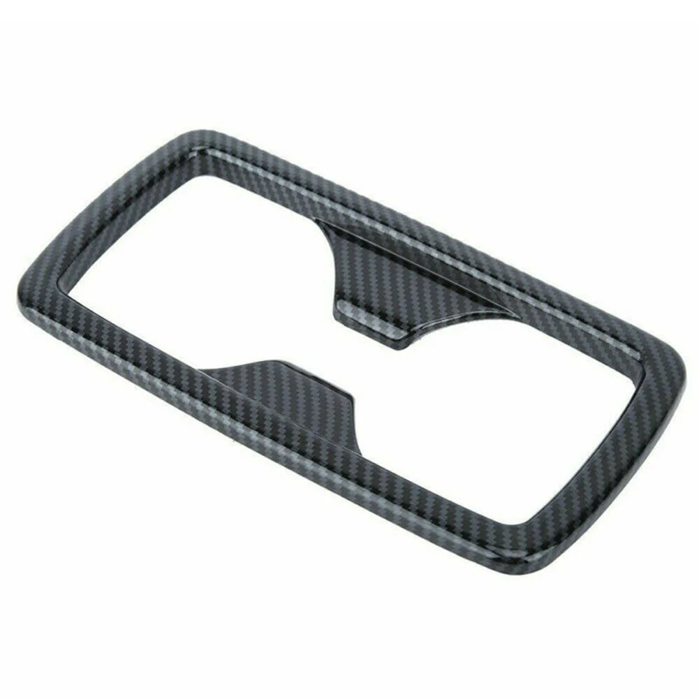 

1pcs Water Cup Holder Cover Auto Black Car Carbon Fiber Style Decor For Toyota RAV4 19-20