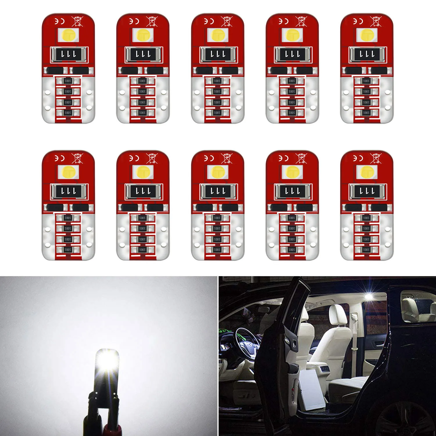 10 шт. Canbus T10 W5W светодиодный лампы автомобиля Подсветка салона для Volkswagen VW Combi Corrado