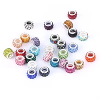 20pcs lot 5mm big hole crystal beads rhinestone murano spacer charms fit for pandora bracelet necklace diy jewelry making women