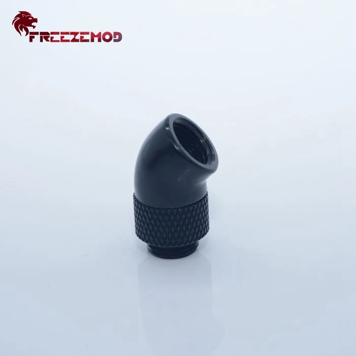 

FREEZEMOD 45 Degree Angled Rotate Adapter G1/4 For PVC Hose/Hard Tube Water Cooler, Black White Silver HXZWT-J45