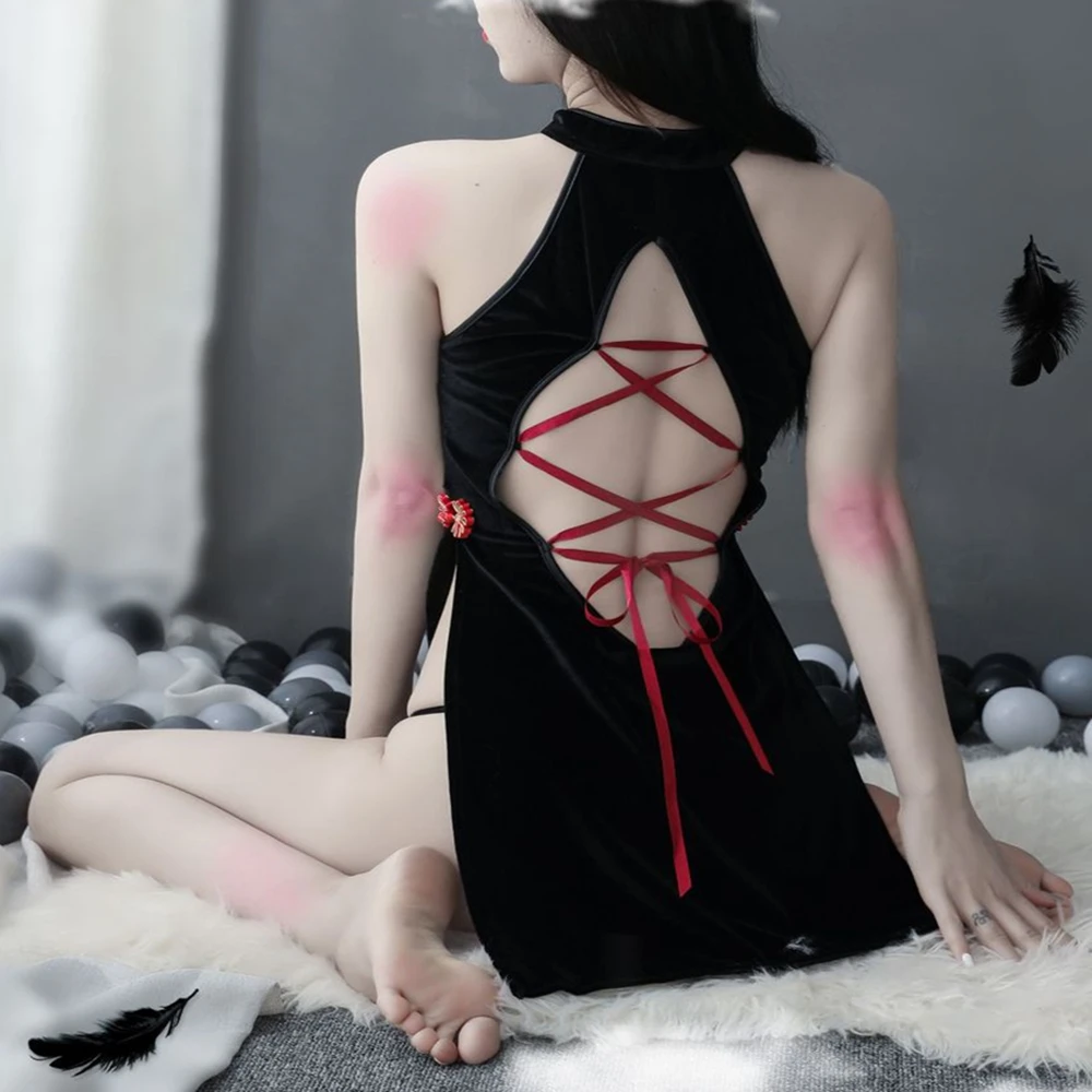 Сексуальное мини платье женское нижнее белье для секса эротические костюмы QI PAO