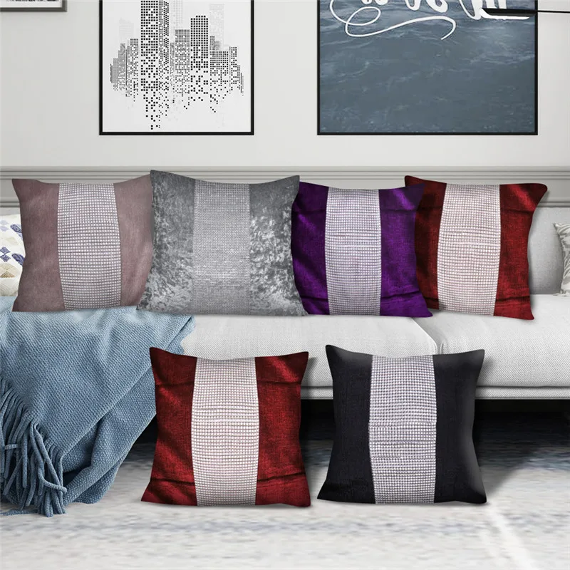 Плюшевая Мягкая Наволочка Fuwatacchi скандинавские Серебристые полосатые наволочки