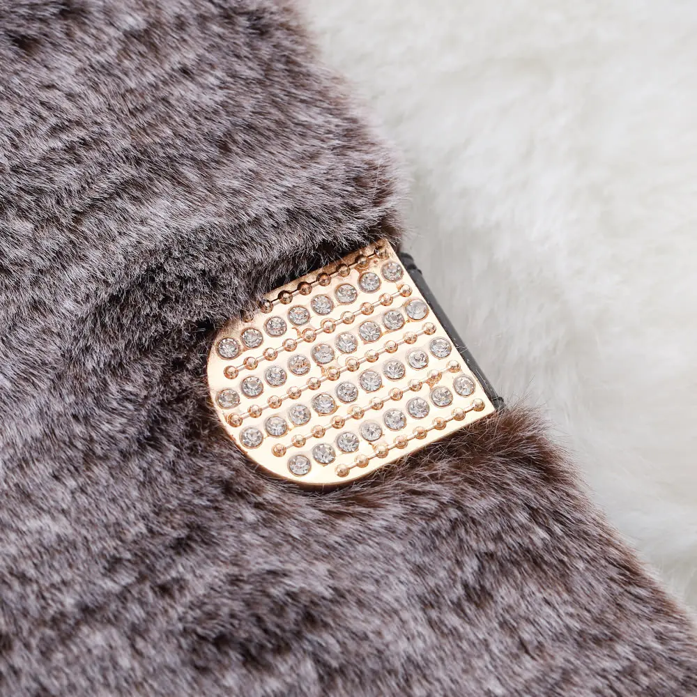 LAPOPNUT Роскошный кожаный чехол-книжка с теплым мехом для samsung Galaxy J6 Plus J4 J3 A5 A8 A7 A6