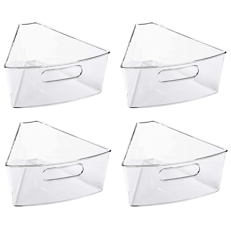 

Cabinet Organizer with Handle BPA Free Durable Plastic Transparent Kitchen Storage Bins