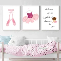 canvas painting wall art little princess ballet shoes nursery quotes poster print decoration picture for bedroom home decoration