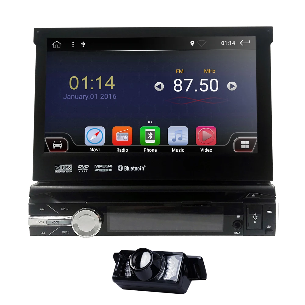 7 "Универсальный один 1 din Android 9 0 четырехъядерный автомобильный DVD плеер с gps