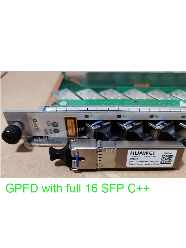 Интерфейсная плата GPFD 16 портов материнская GPON OLT с модулями SFP класс B +/C ++ для HUAWEI