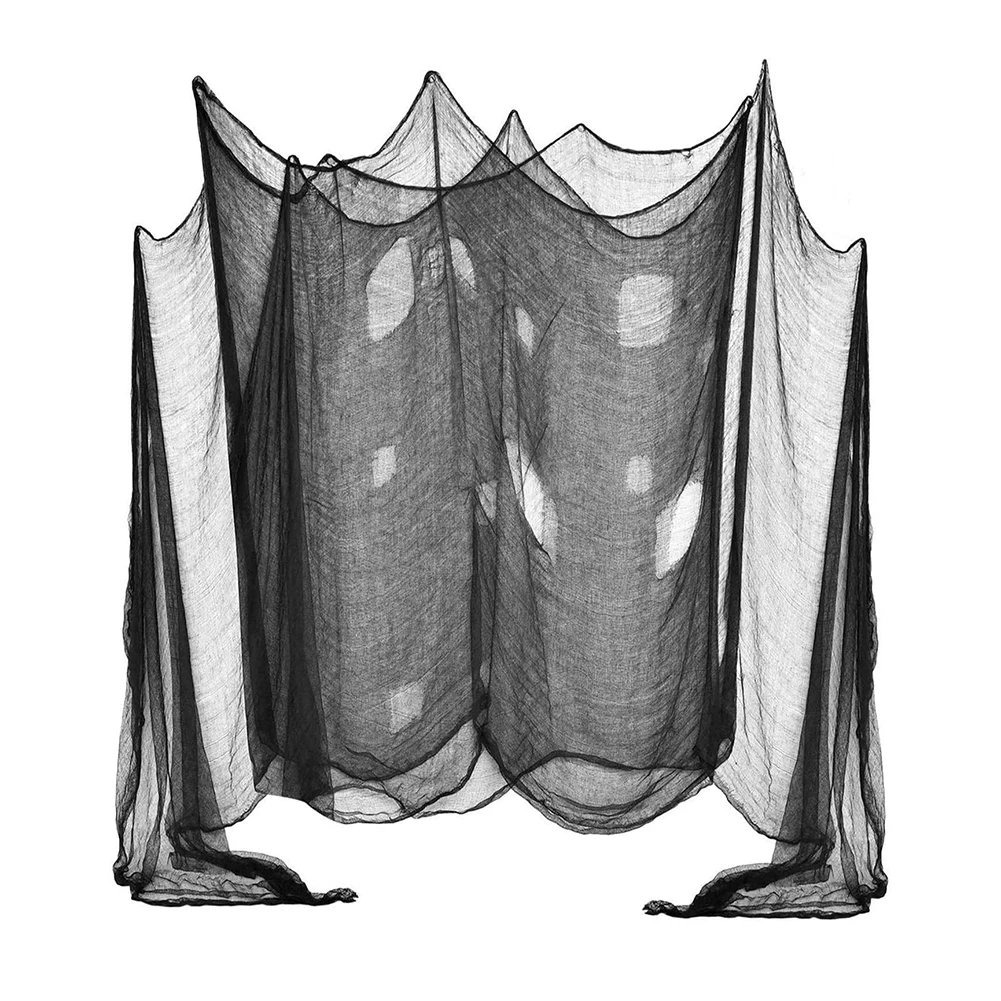 

Черная жуткая ткань для Хэллоуина, украшение на окно, стол, дверь, сетка, жуткая нарядная одежда, декор вечерние ринки, Хэллоуин, черная сетка...