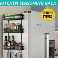 3 tier multi functional refrigerator storage rack fridge shelf sidewall hanging holder kitchen seasoning organizer hang shelf