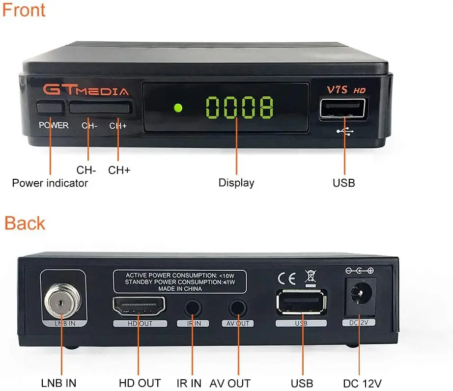 GT Media V7s HD DVB S2 Freesat V7 спутниковый ресивер декодер обновление с USB WiFi FTA 1080P Full