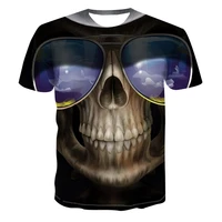 2021 fashion new summer skull printing mens short sleeved oversized t shirt 3d printing t shirt casual breathable funny t shirt