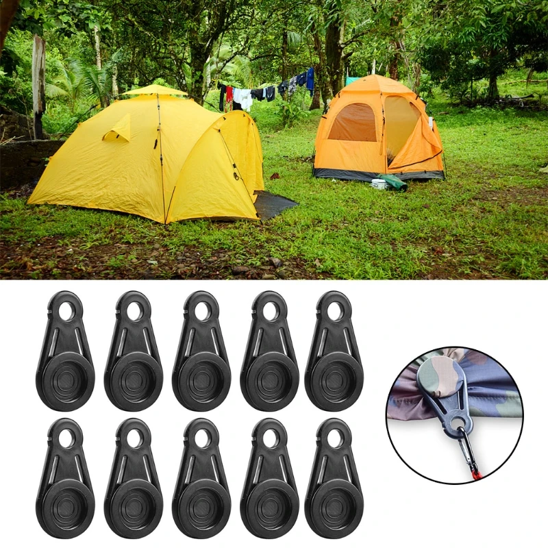 

10pcs/set Tarp Alligator Rope Clips Fasten Buckle Fixed Accessories Awning Clips