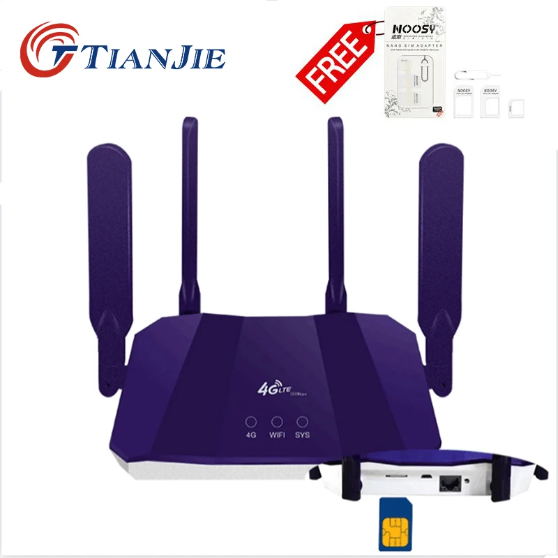 Разблокированный роутер с Sim картой 300 Мбит/с 4G Wi Fi LTE модем доступ к портам WAN/LAN RJ45