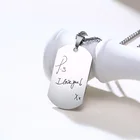 Пользовательские почерк собака бирка ожерелья для мужчин простой кулон из нержавеющей стали Персонализация гравировка армии BFF мужские ювелирные изделия