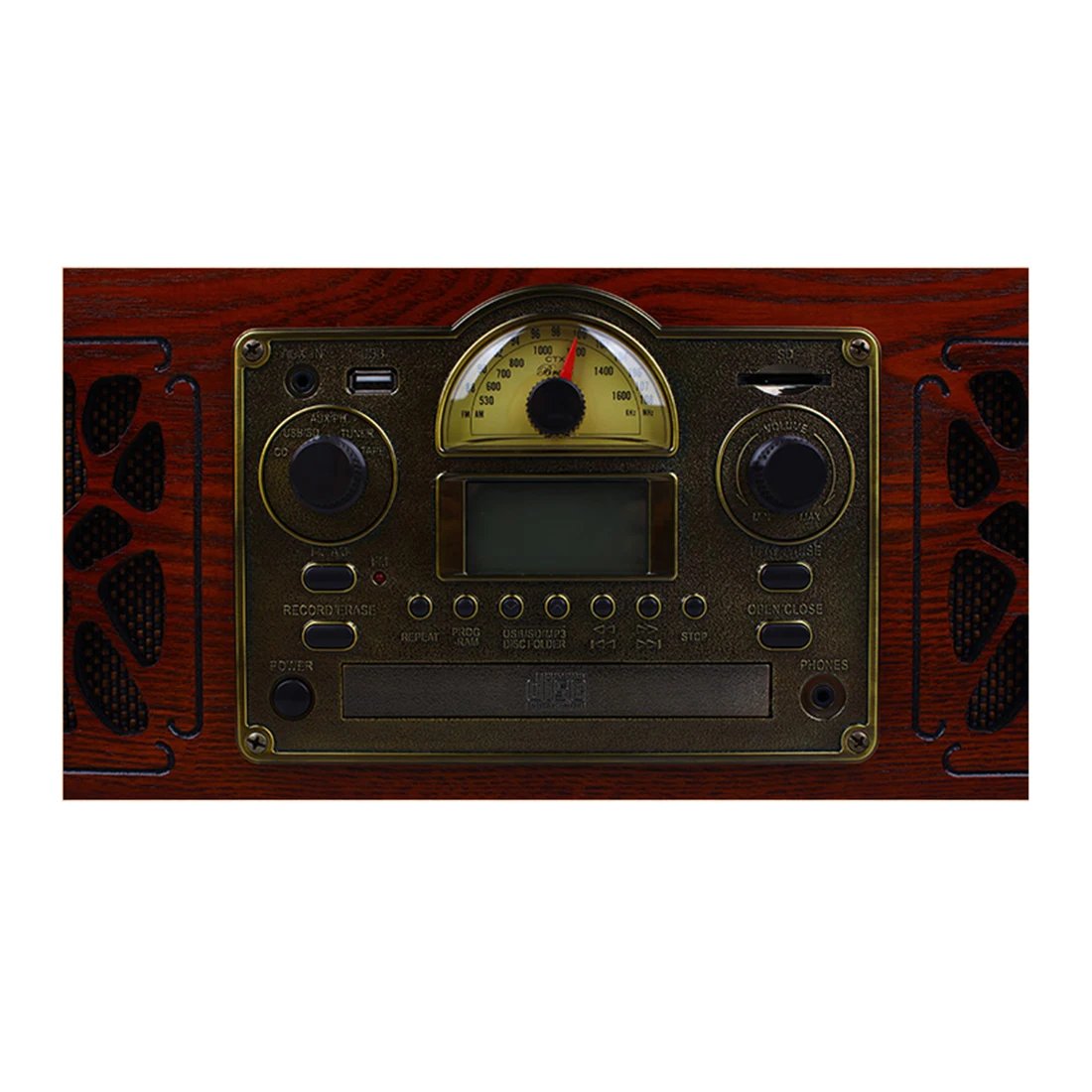 Ретро виниловый проигрыватель аудио лента CD плеер Bluetooth старомодные винтажный