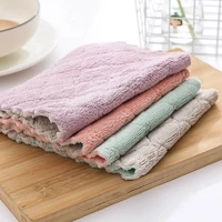 coral velvet dishcloth supplies soft hand towel absorbent cloth dishcloths hanging cloth kitchen cleaner accessories 28cmx16cm