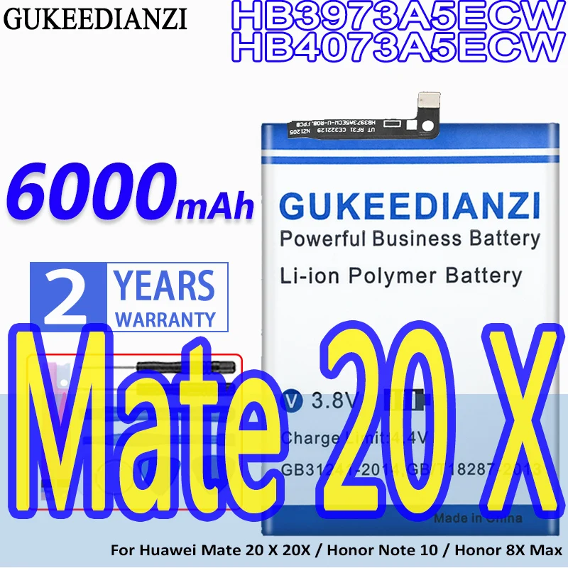 

Аккумулятор GUKEEDIANZI HB3973A5ECW HB4073A5ECW 6000 мАч для Huawei Mate 20 X 20X / Honor Note 10 / Honor 8X Max Mate20X Note10 8xmax