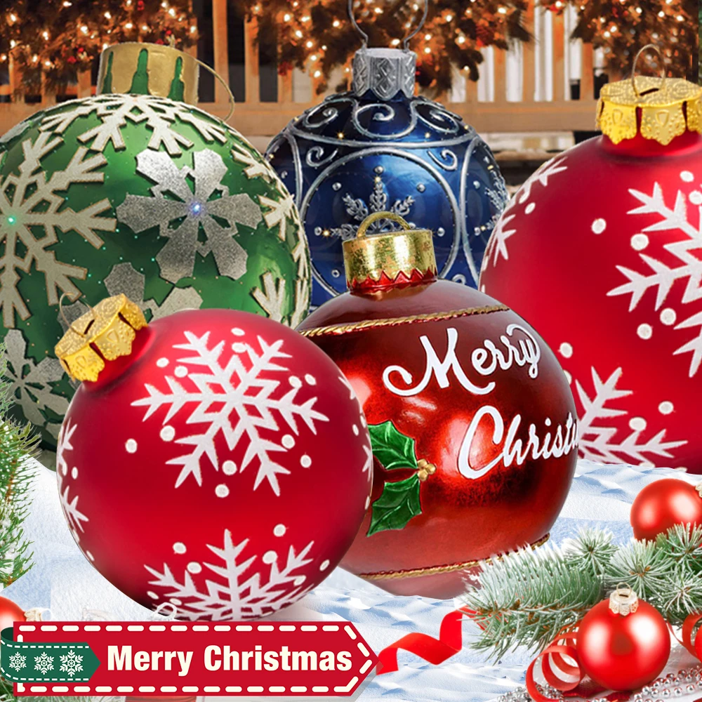 

1pc 60cm Christmas Balls Christmas Tree Decorations Outdoor Atmosphere Pvc Inflatable Toys For Home Christmas Gift Ball Xmas