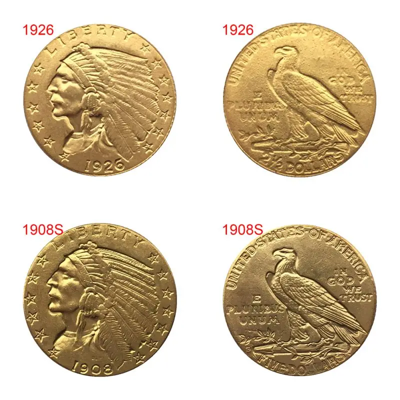 Позолоченные 1908/1926 Античная нам памятные старые монеты коллекционные Ремесла