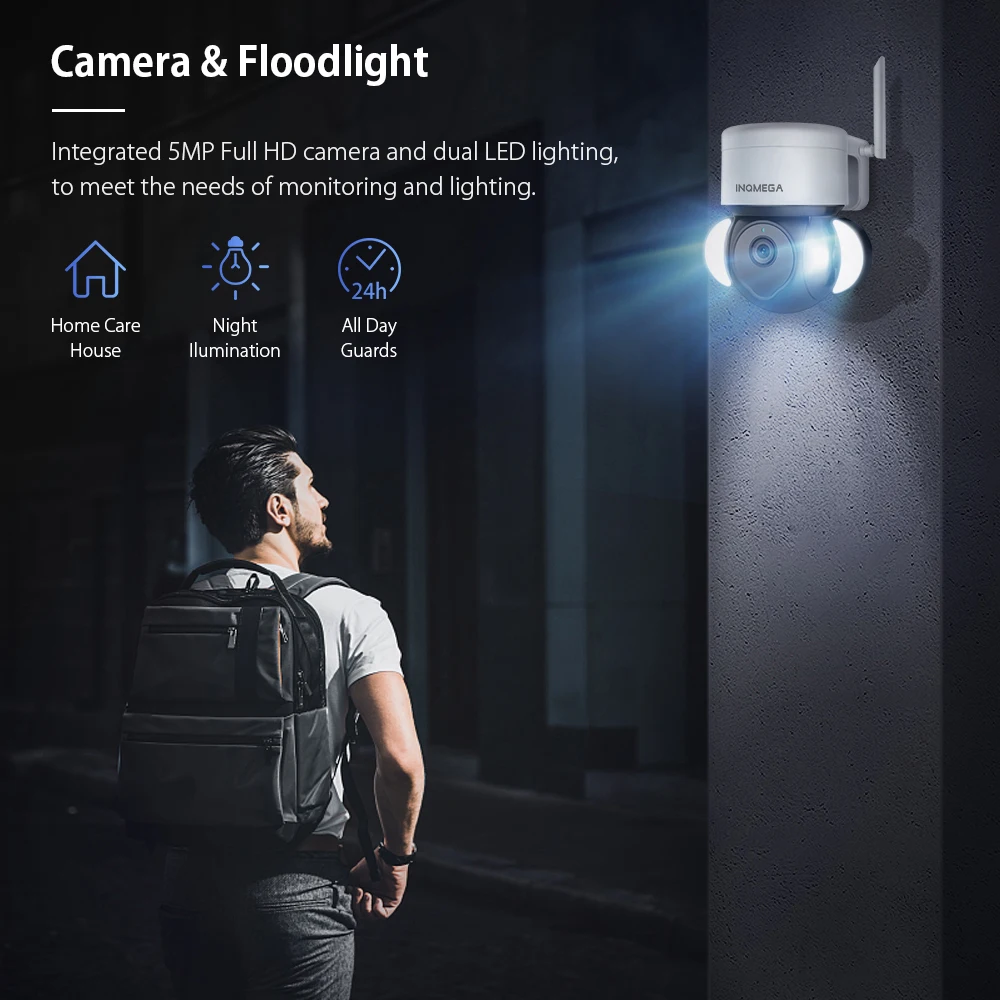 INQMEGA 5MP HD Wi-Fi камера TUYA двойная интеллектуальная лампа с теплсветильник том