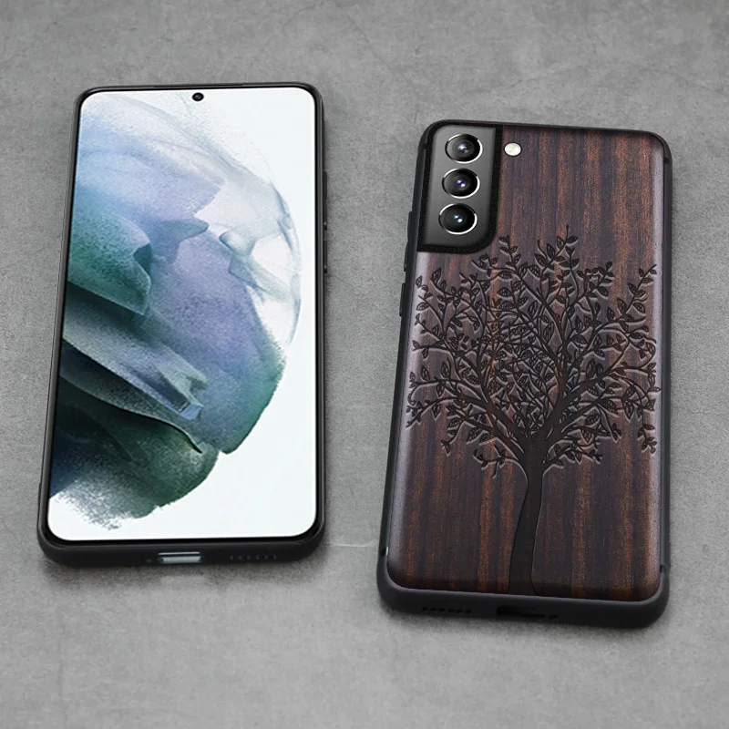 carveit carved wood cases for samsung galaxy s21 plus ultra accessory premium soft edge cover wooden shell protective phone hull free global shipping