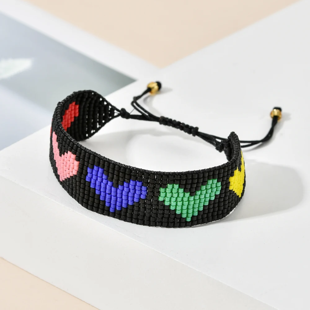 

ZMZY Bohemian Bracelet Femme Lady Geometric Patterns Cuff Bangles MIYUKI Beads Handmade Woven Bracelet Fashion Jewelry