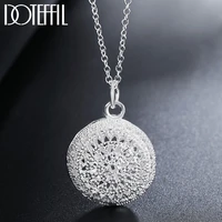 doteffil 925 sterling silver 18 inch hollow round aaa zircon pendant necklace for women fashion wedding party charm jewelry