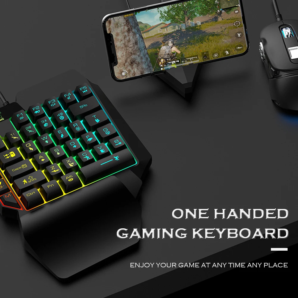 Проводная мембранная игровая клавиатура T1 для одной руки мышь набор мышей с 6