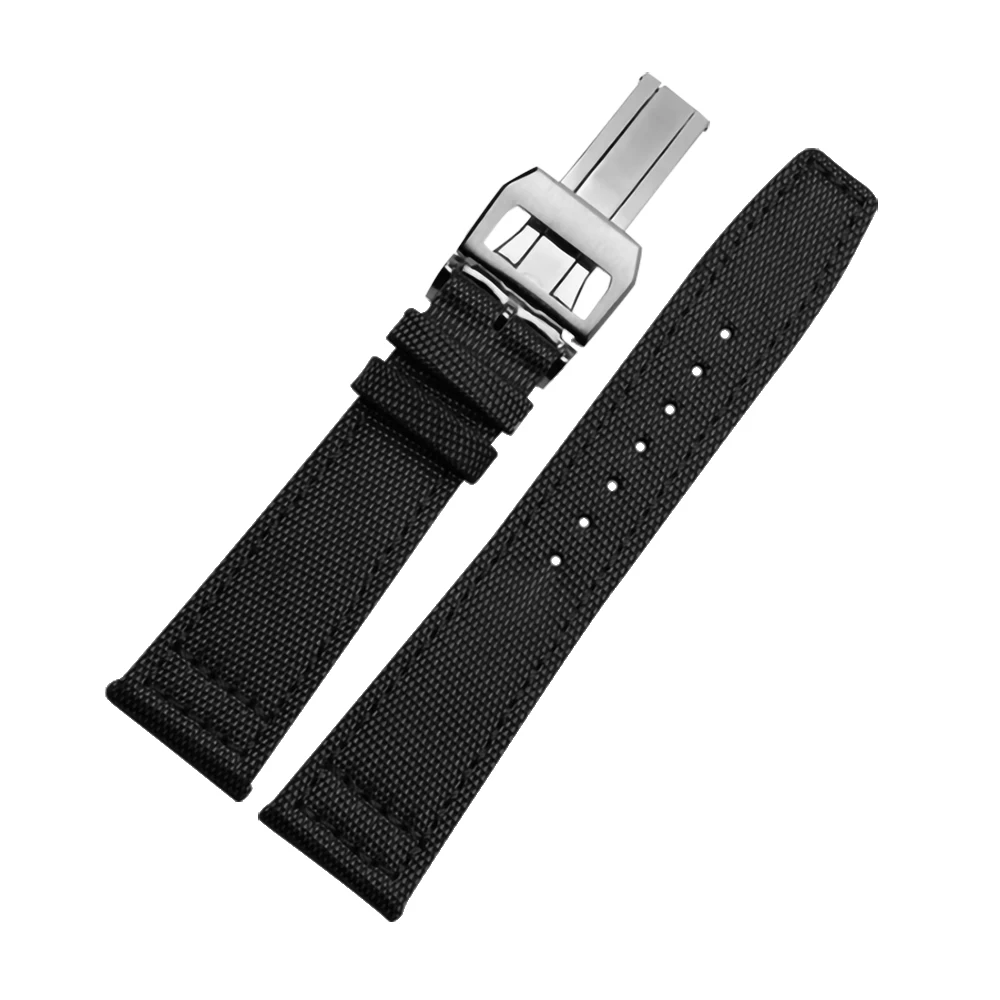 20mm 21mm 22mm Green Black Nylon Watch Strap Canvas Watch band And Folding Clasp For IWC Bracelet DIY Replace