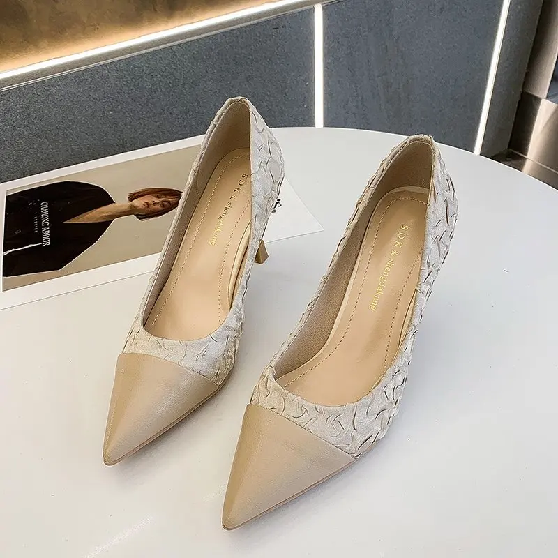 Llogai-Zapatos De tacón con Plataforma para Mujer, calzado De tacón fino con punta puntiaguda, Sexy, para primavera y verano, 2021
