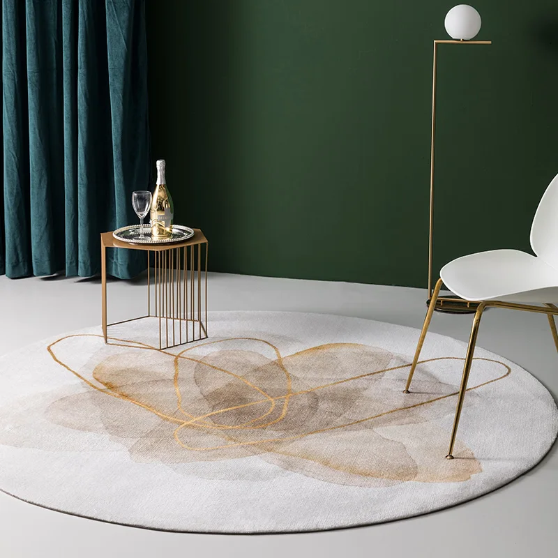 Современный простой ковер для гостиной золотой круглый домашний гардероб