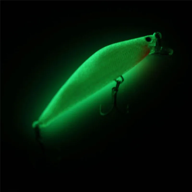 1Pcs Luminous Night Fishing Lures 8cm 8g 3D Eyes Minnow Hard Bait With Treble Hooks Isca Artificial Crankbaits Bass Pike Carp
