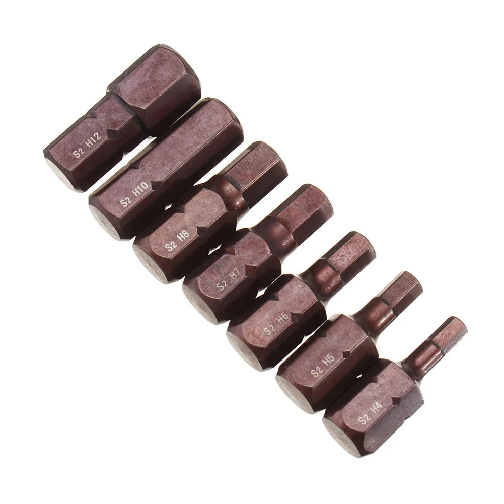 

7pcs 30mm Hex Impact Socket Magnetic Nut Screwdriver Bit 10mm Hex Shank H4/H5/H6/H7/H8/H10/H12