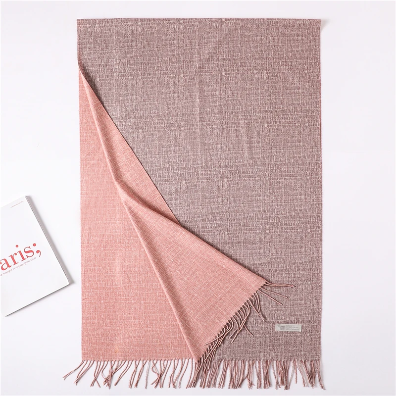 

2021 winter scarf for women fashion double side colors lady cashmere scarves pashmina shawls and wraps warm bandana hijabs