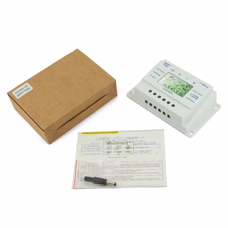20A со слежением за максимальной точкой мощности 12V/24V солнечных батарей Батарея