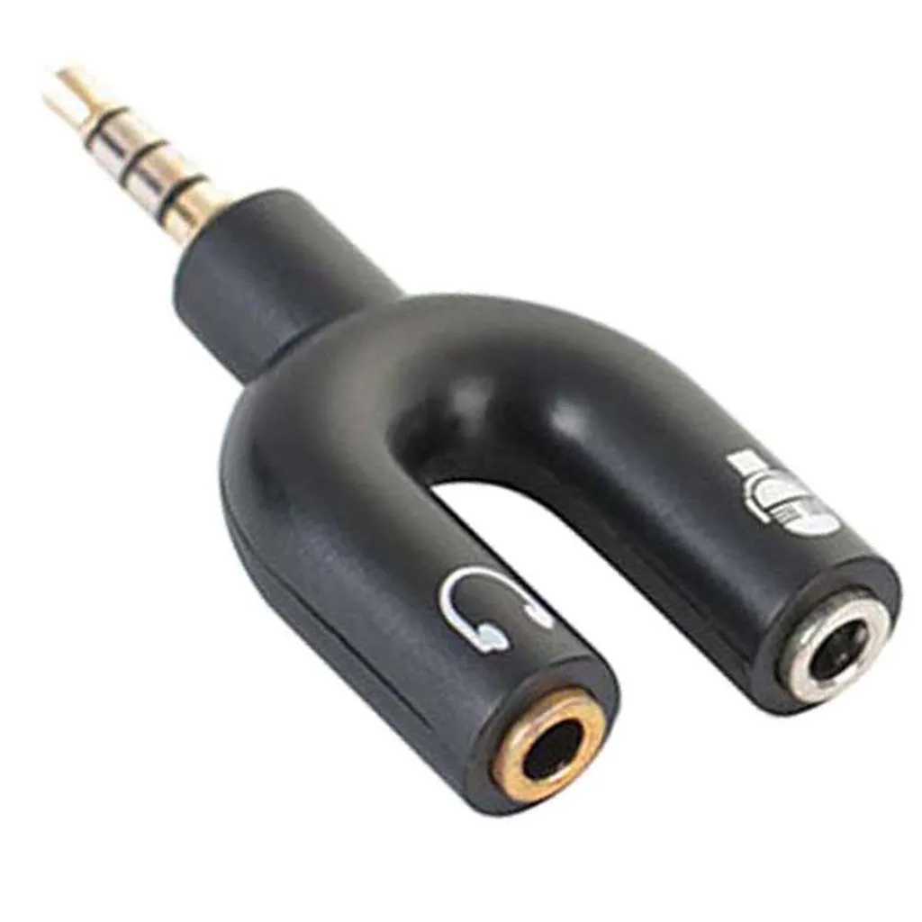 3 5 мм Женский к 2 Мужской Позолоченные наушники микрофон аудио Y сплиттер плоский