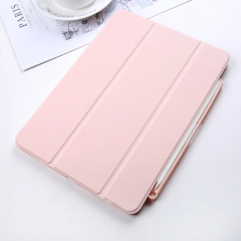 Чехол Funda для iPad Pro 11 с держателем для карандашей, умный кожаный тройной бумажник из искусственной кожи+ силиконовая задняя крышка для нового iPad Pro 11