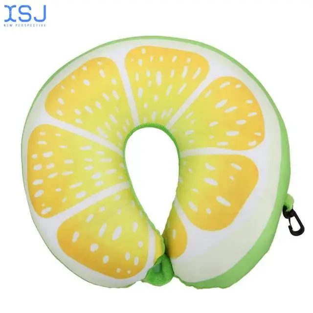 

15Fruit U Shaped Travel Pillow Nanoparticles Neck Pillow Watermelon fruit printing cloth cover pillow U-shaped pillow