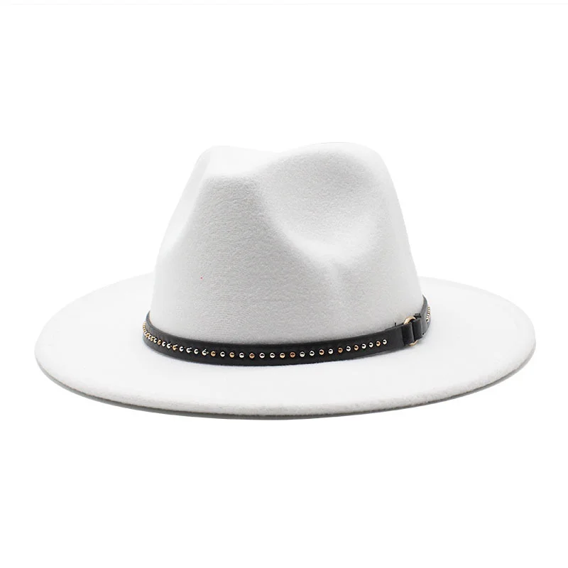 

Winter wool solid panama fedoras wide brim felted hats women men caps formal vintage classic camel white black sun women hats